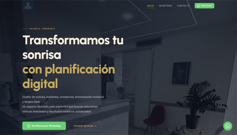 Sitio web diseñado para Dental Group JS, clínica dental