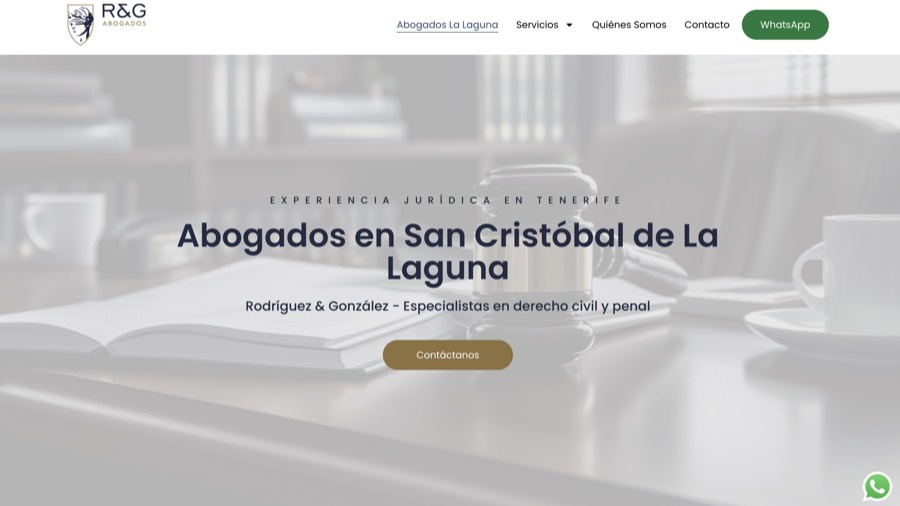 Sitio web diseñado para R&G Abogados